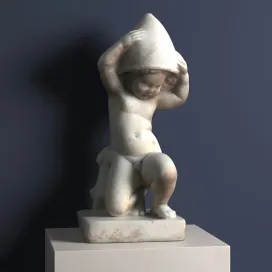 Eros with the helmet of mars